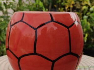 football ceramic pot (Red, yellow)