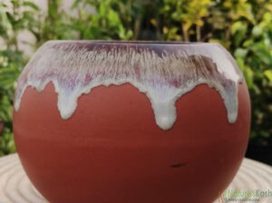 Lava ceramic pot (Blue, Red )