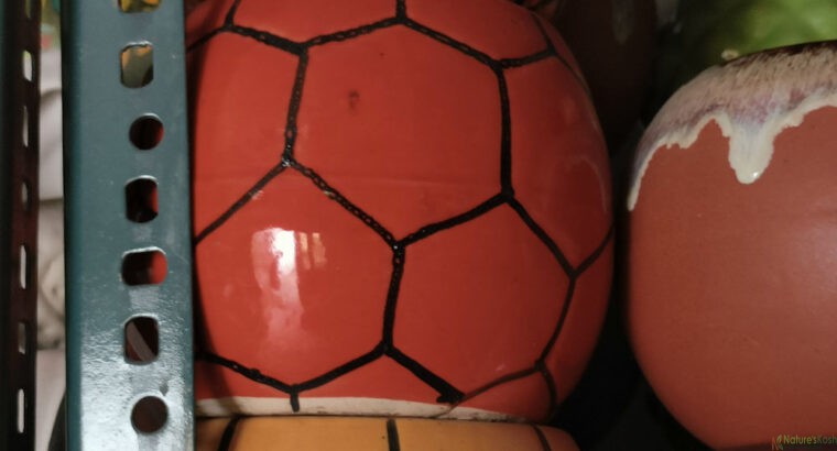 football ceramic pot (Red, yellow)