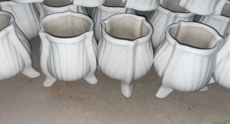 multi shaped ceramic planters(white)