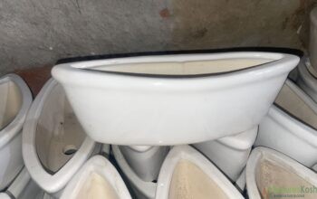 Ceramic Boat Shaped Planter (white)