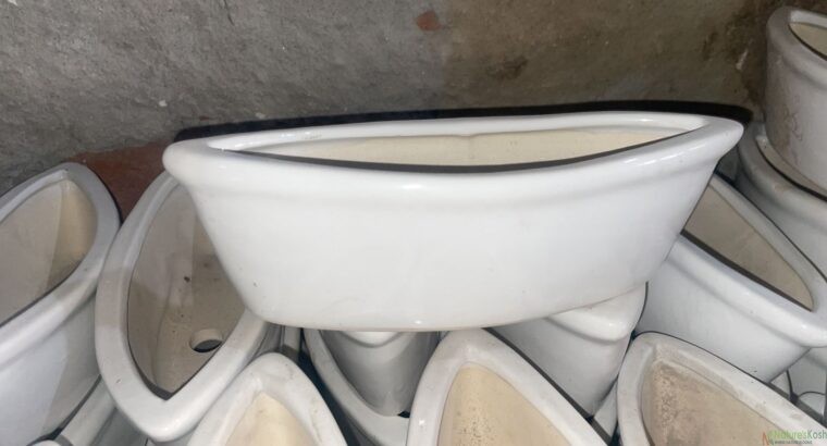 Ceramic Boat Shaped Planter (white)